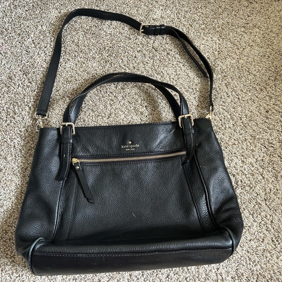 Kate Spade New York Cobble Hill Peters Pebbled Black Leather Women’s Travel Tote - Picture 1 of 16